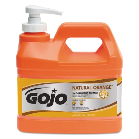 Gojo NATURAL ORANGE Smooth Hand Cleaner, Citrus Scent, 0.5 gal Pump Bottle, PK4 0948-04
